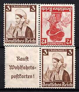 1935 Third Reich, Germany, Tete-beches, Se-tenants, Zusammendrucke