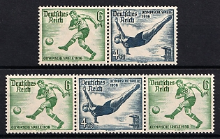 1936 Third Reich, Germany, Se-tenants, Zusammendrucke