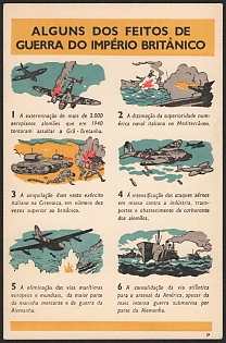 1933-1945 Portugal, Anti-Germany (Anti-Nazi) Propaganda, 'Some of the War Deacts of the British Empire', WWI Caricature Postcard