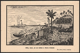 1933-1945 Portugal, Anti-Germany (Anti-Nazi) Propaganda, 'We, Here, Already Have the New Order', WWI Caricature Postcard