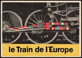 France, Pro-Europe Propaganda, 'The Train of Europe', Post War Caricature Postcard