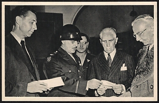 United States, Anti-Germany (Anti-Nazi) Propaganda, 'Military and Politicians', Post War Caricature Postcard