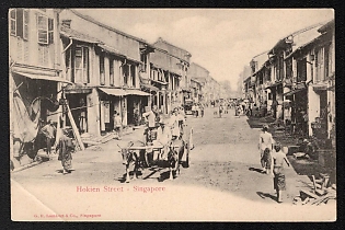 XIX-XX ct 'Hokien Street – Singapore' Illustrated Postcard