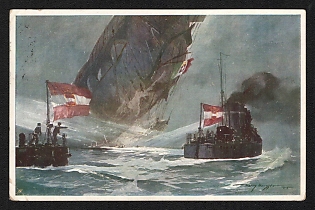 1914-1918 Austria 'The Maritime Society for the Benefit of the Social Security Administration, the War Relief Administration and the Red Cross' World War I Propaganda Postcard