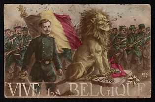 1914-1918 Belgium 'Long Live Belgium' World War I Propaganda Postcard