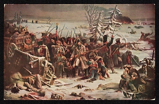 1914-1918 France 'Retreat from Russia - December 1812' World War I Propaganda Postcard