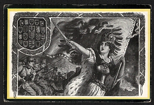 1915 Germany 'Official Card for Red Cross, War Auxiliary Office' World War I Propaganda Postcard