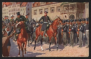 1913 Germany 'Blucher's Entry into the Market Square in Leipzig October 19, 1813, 3 O'clock in the Afternoon' World War I Propaganda Postcard