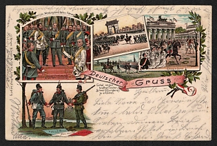 1902 Germany 'German Greeting' World War I Propaganda Postcard