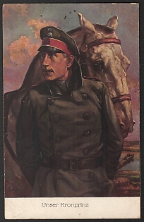1915 Germany 'Our Crown Prince' World War I Propaganda Postcard