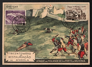 1948 Portugal 'Tercentenary of the Restoration of Angola' World War I Propaganda Postcard