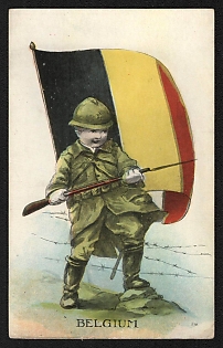 1914-1918 United States 'Belgium' World War I Propaganda Postcard