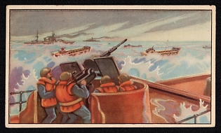 1939-1945 Belgium 'The Apparatus During the Night of June 5 To 6, the Allied 'Armada' Began Moving Towards Normandy' World War II Propaganda Postcard