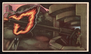 1939-1945 Belgium 'German Batteries the Germans Opened Fire on the Allied Ships When they Were Only 7 Miles from the Coast' World War II Propaganda Postcard