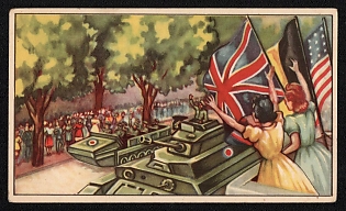 1939-1945 Belgium 'Liberation and Finally, On September 3, the Allies Returned to Brussels. The Territory of Belgium is Partially Free' World War II Propaganda Postcard