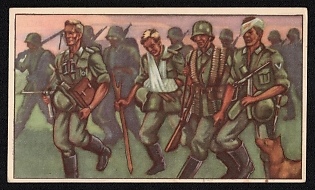 1939-1945 Belgium 'Carentan After a Fierce Defense, the Germans Withdrew from Carentan' World War II Propaganda Postcard