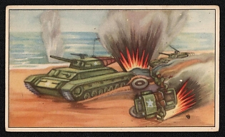 1939-1945 Belgium 'Patton After the Avranches Breakthrough, the 6th American Armored Division, Under the Orders of General Patton' World War II Propaganda Postcard