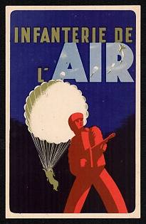 1939-1945 France 'Air Infantry' World War II Propaganda Postcard