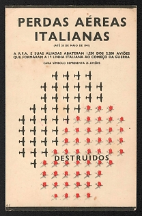 1939-1945 Portugal 'Lost Italian Airports' World War II Propaganda Postcard