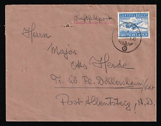 1942 (7 Jun) Nazi Germany, Airmail Fieldpost Feldpost Cover to Dollersheim franked with Field Post stamp
