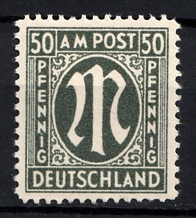 1945-46 50pf British and American Zones of Occupation, Germany (Perforation 11x11.5, Paper z, Signed)