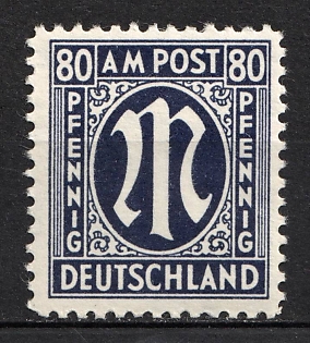 1945-46 80pf British and American Zones of Occupation, Germany (Perforatin 11, Paper z, Signed)