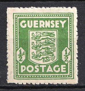 1943 0.5p Guernsey, German Occupation, Germany (Mignotte-green Color)