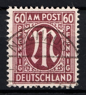 1945-46 60pf British and American Zones of Occupation, Germany (Perforation 11x11.5, Paper z, Signed)