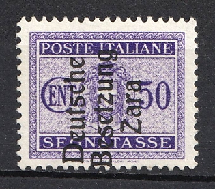 1943 50c Zadar, German Occupation, Germany, Official Stamp (Signed)