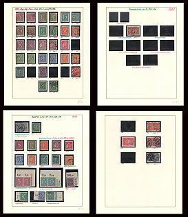 1921 Weimar Republic, Germany, Collection of Varieties  (Margins, Plate Numbers, Sheet Inscriptions)