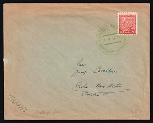 1936 Czechoslovakia, Subcarpathian Rus, Carpatho-Ukraine Territory, Cover from Uzhhorod, franked with 20h