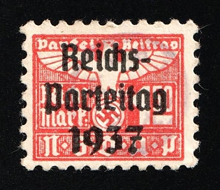1937 1.50rm 'NSDAP', Reich Party Congress, Membership Dues Stamp, Third Reich Nazi Germany Propaganda