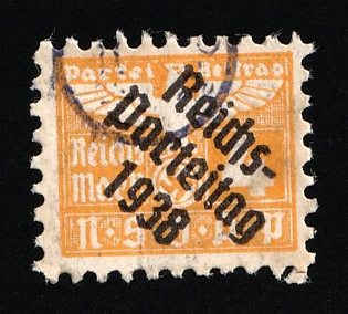 1938 4rm 'NSDAP', Reich Party Congress, Membership Dues Stamp, Third Reich Nazi Germany Propaganda