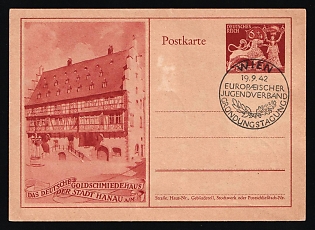 1942 (19 Sep) 'Constituent Assembly of the European Youth Union in Vienna', Third Reich, Germany, Postal Stationery Postcard franked with 2 x 6pf, 2 x 12pf (Commemorative Postmarks)