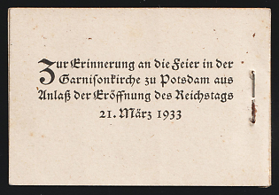 1933 Complete Booklet with stamps of Third Reich, Germany, Excellent Condition