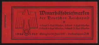 1936 Complete Booklet with stamps of Third Reich, Germany, Excellent Condition