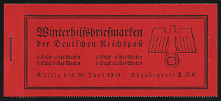 1937 Complete Booklet with stamps of Third Reich, Germany, Excellent Condition