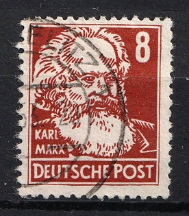 1952 8Pf, German Democratic Republic, Signed