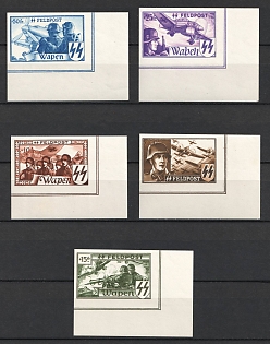 1944 Belgian Flemish Legion, Germany (Unissued Stamps, Full Set, Corner Margins, Imperforate)