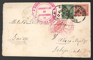 1917 (19 Jan) Tunisia, French Colonies, Postcard from Bizerte to Uzice (Serbia), franked with 5c and 10c, with 'The Detachment Commander' Handstamp