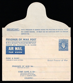 Prisoner of War Post, George Vl, Great Britain, Cover, Airmail