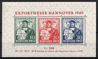 1949 American and British Zones of Occupation, Germany, Miniature Sheet, (Signed on 20pf )