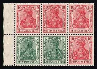1920 Weimar Republic, Germany, Se-tenant, Zusammendrucke, Block