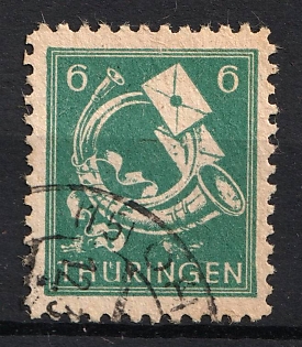 1945-1946 6pf Thuringia, Soviet Occupation Zone of Germany