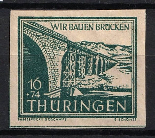 1945-1946 16pf Thuringia, Soviet Occupation Zone of Germany