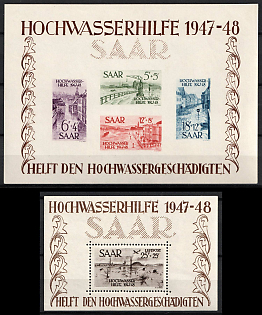 1947-1948 Saar Two Souvenir Sheets, Germany, Certificate