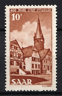 1950 10pf Saar, Germany