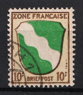 1945 10pf French Zone, Allied Occupation, Germany