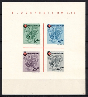 1949 Rhineland-Palatinate Souvenir Sheet French Zone, Allied Occupation, Germany, Certificate