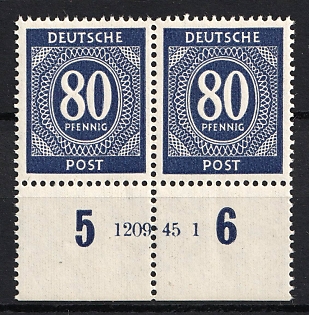 1946 80pf Joint Issue, Allied Occupation, Germany, Certificate